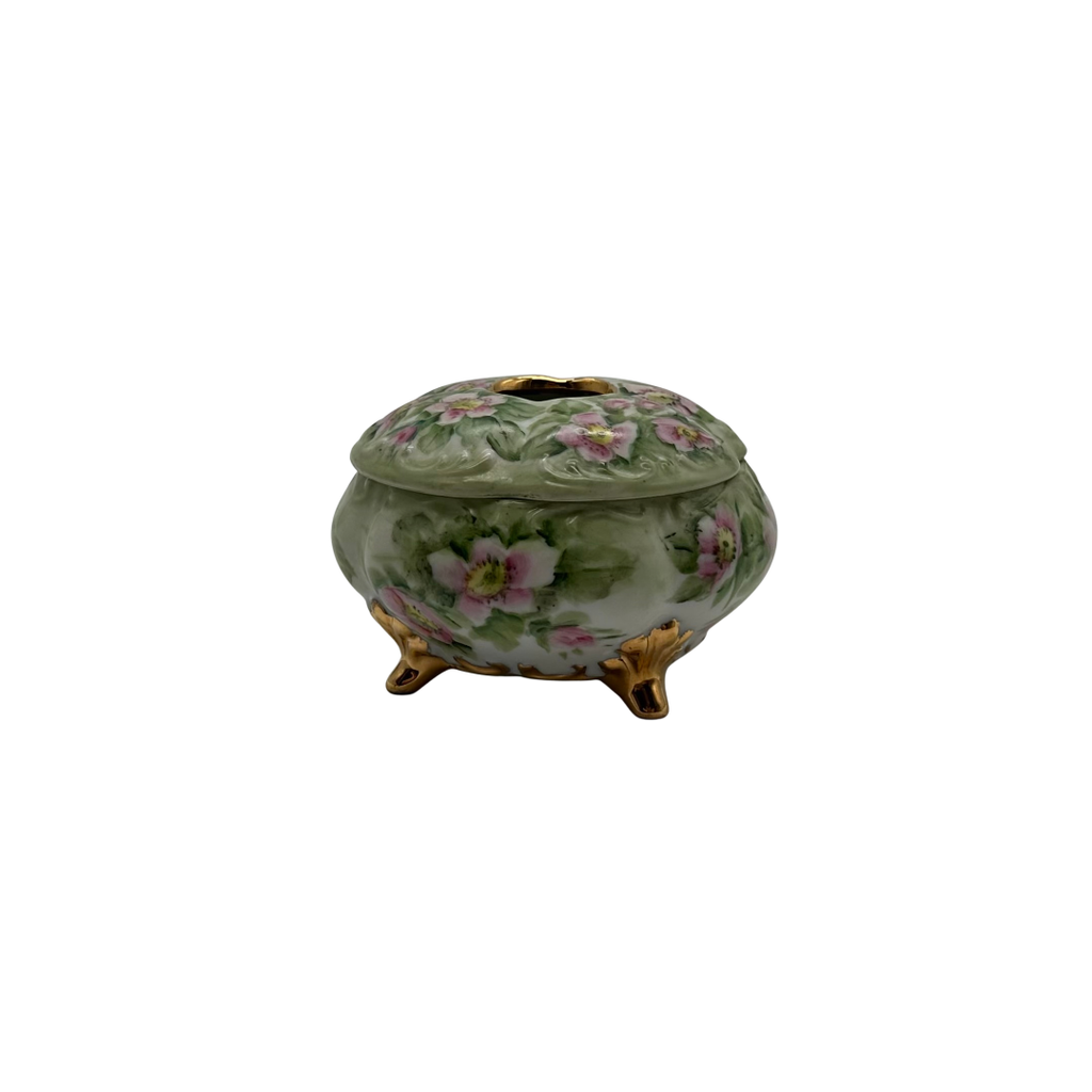 Vintage Hand-Painted Porcelain Hair Receiver