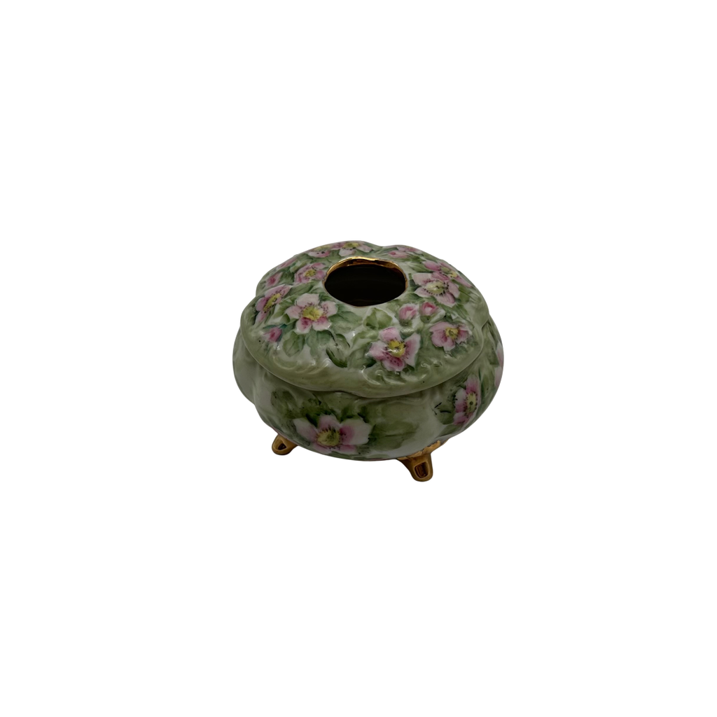 Vintage Hand-Painted Porcelain Hair Receiver