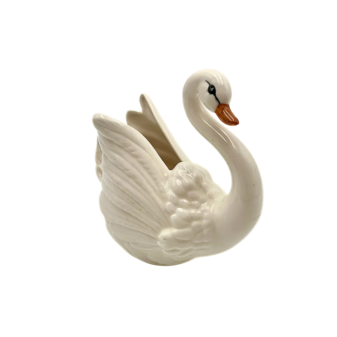 Vintage Ceramic Swan Planter