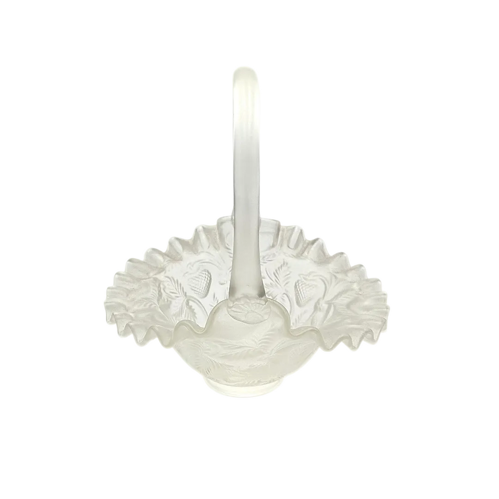 Fenton Satin Glass Strawberry Basket