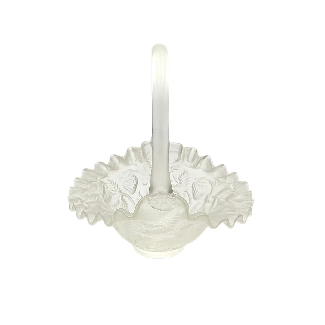 Fenton Satin Glass Strawberry Basket