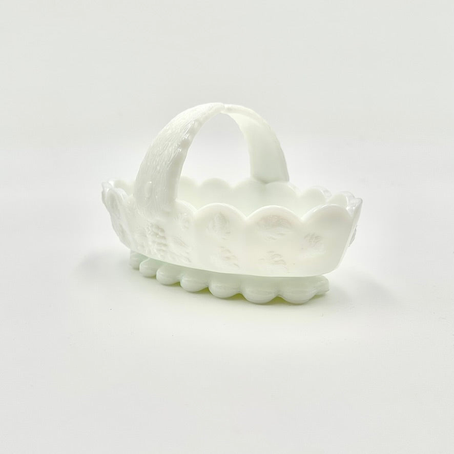 Westmoreland Milk Glass Split Handle Basket