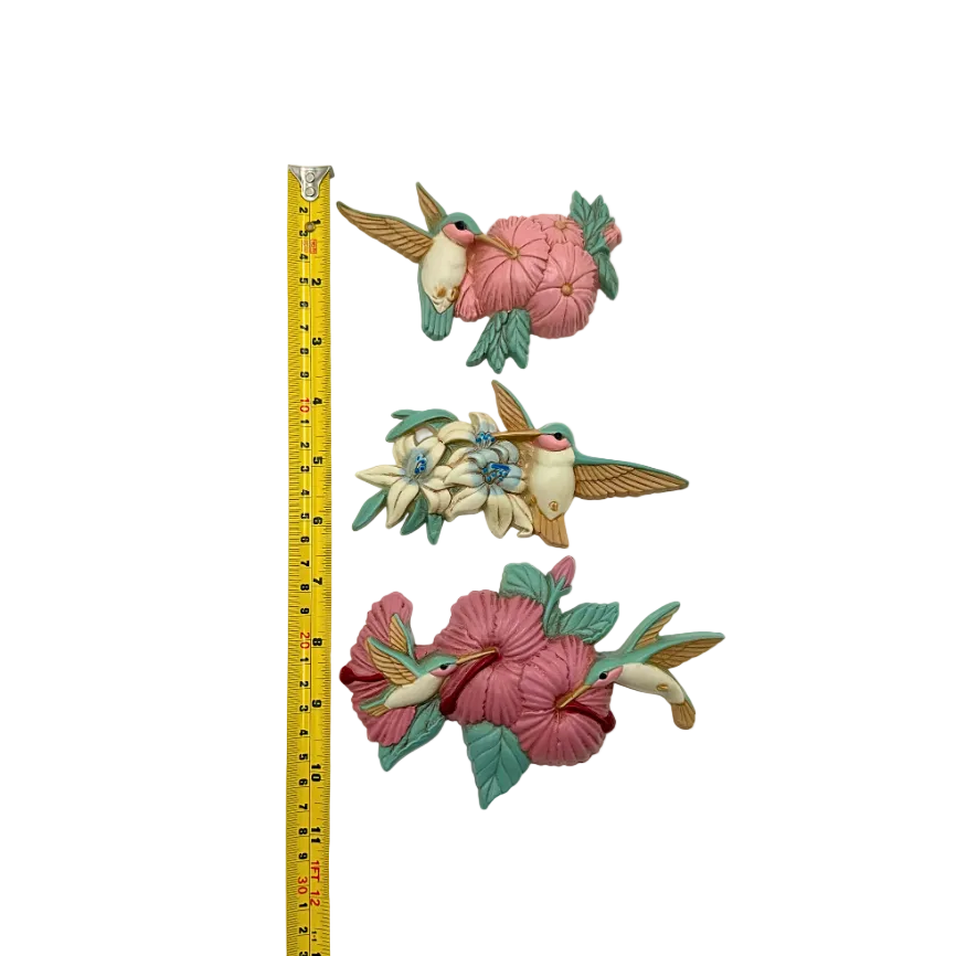 Burwood Hummingbird Wall Plaque Set of 3