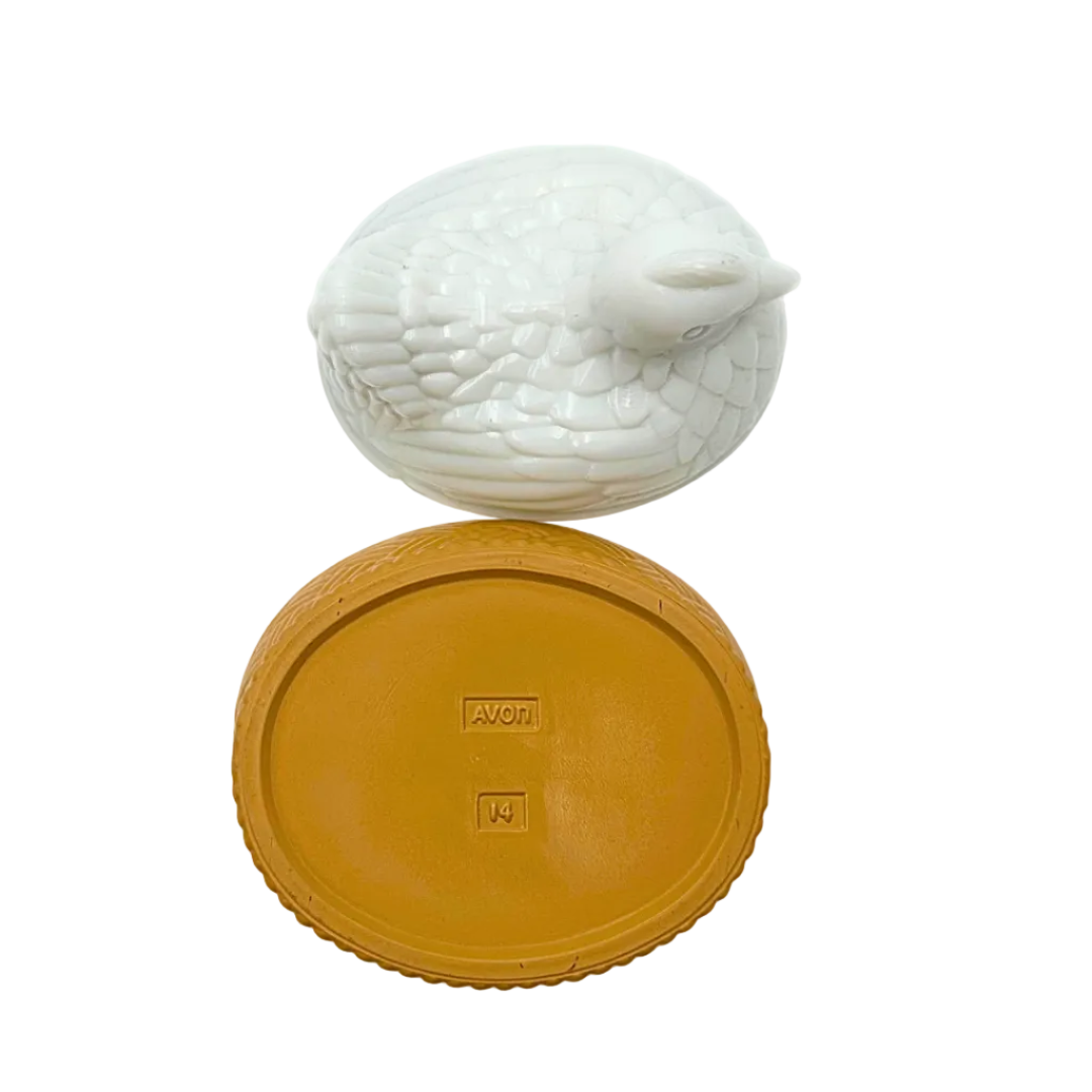Avon Milk Glass Hen on Nest Covered Dish