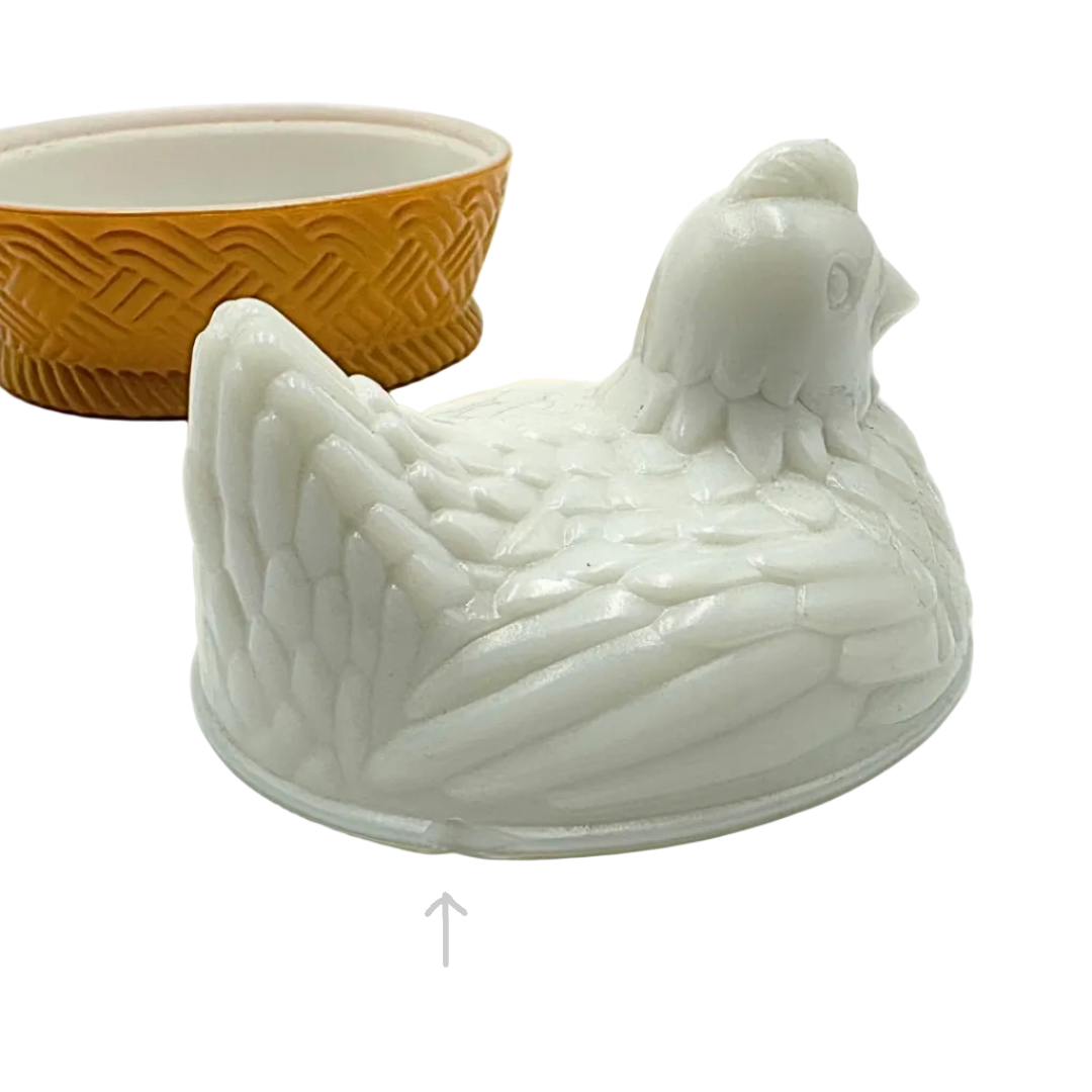 Avon Milk Glass Hen on Nest Covered Dish