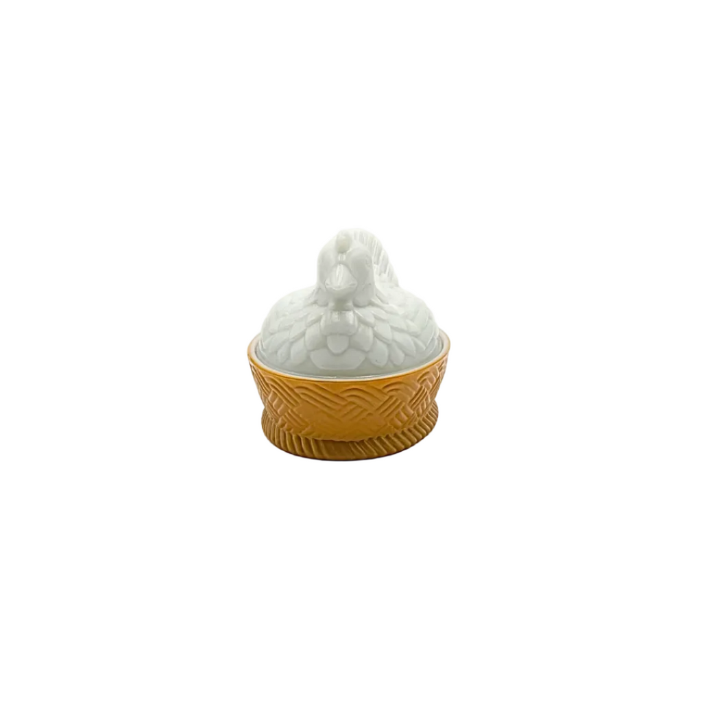 Avon Milk Glass Hen on Nest Covered Dish