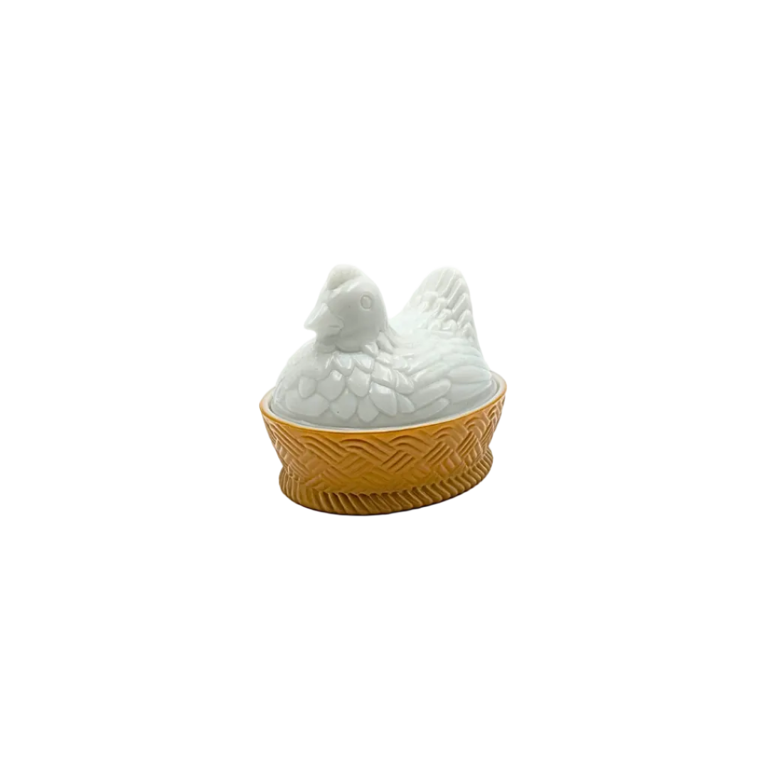 Avon Milk Glass Hen on Nest Covered Dish