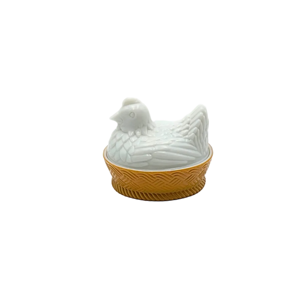 Avon Milk Glass Hen on Nest Covered Dish