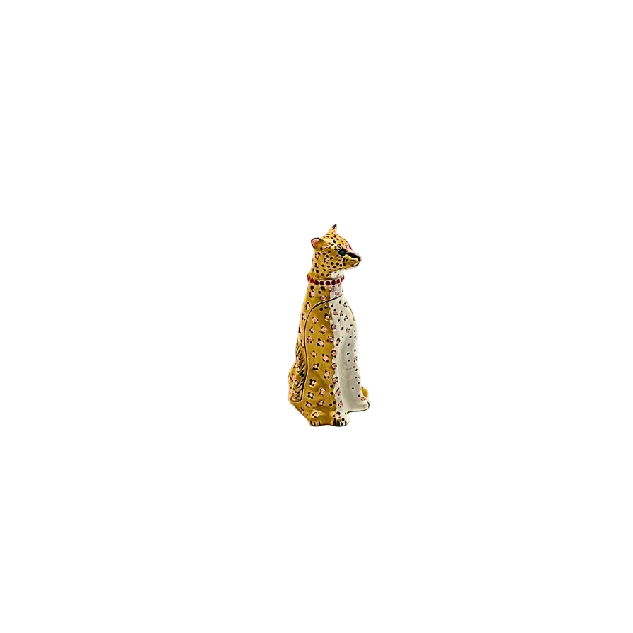 Limoges Style Cheetah Trinket Box