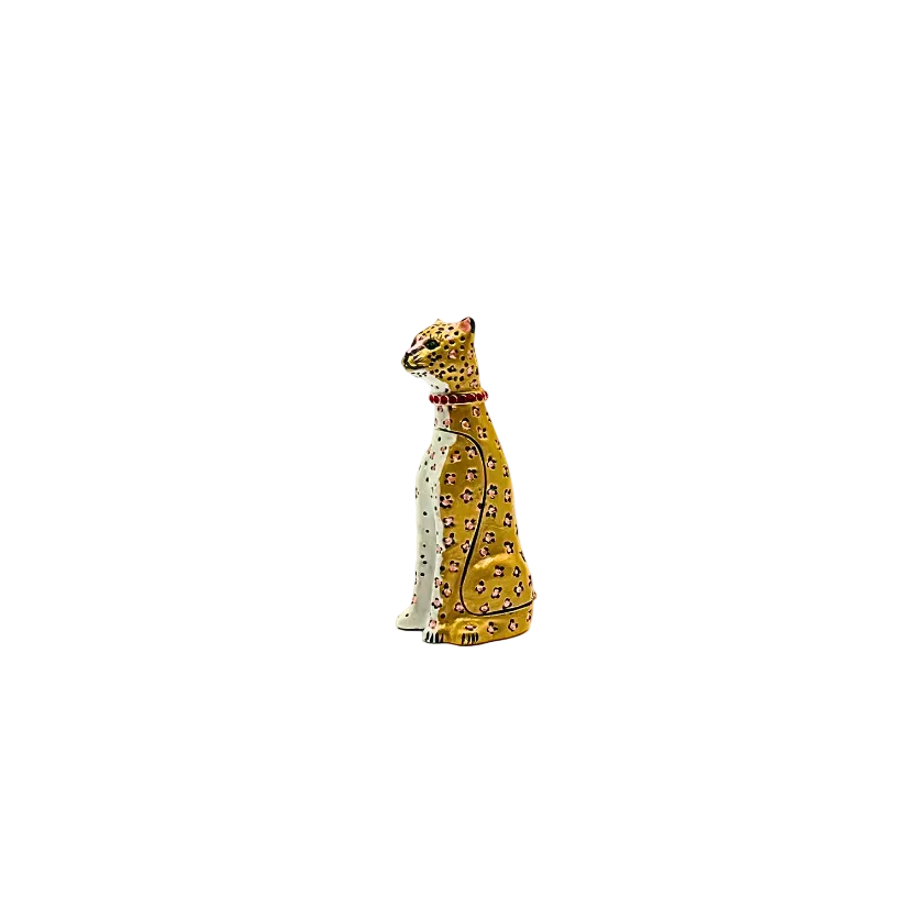Limoges Style Cheetah Trinket Box