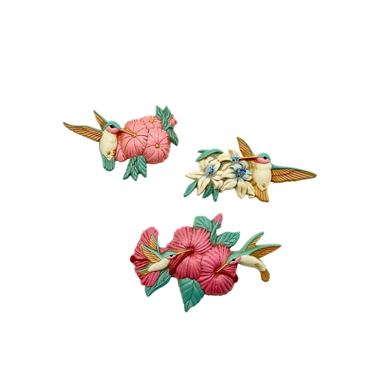 Burwood Hummingbird Wall Plaque Set of 3
