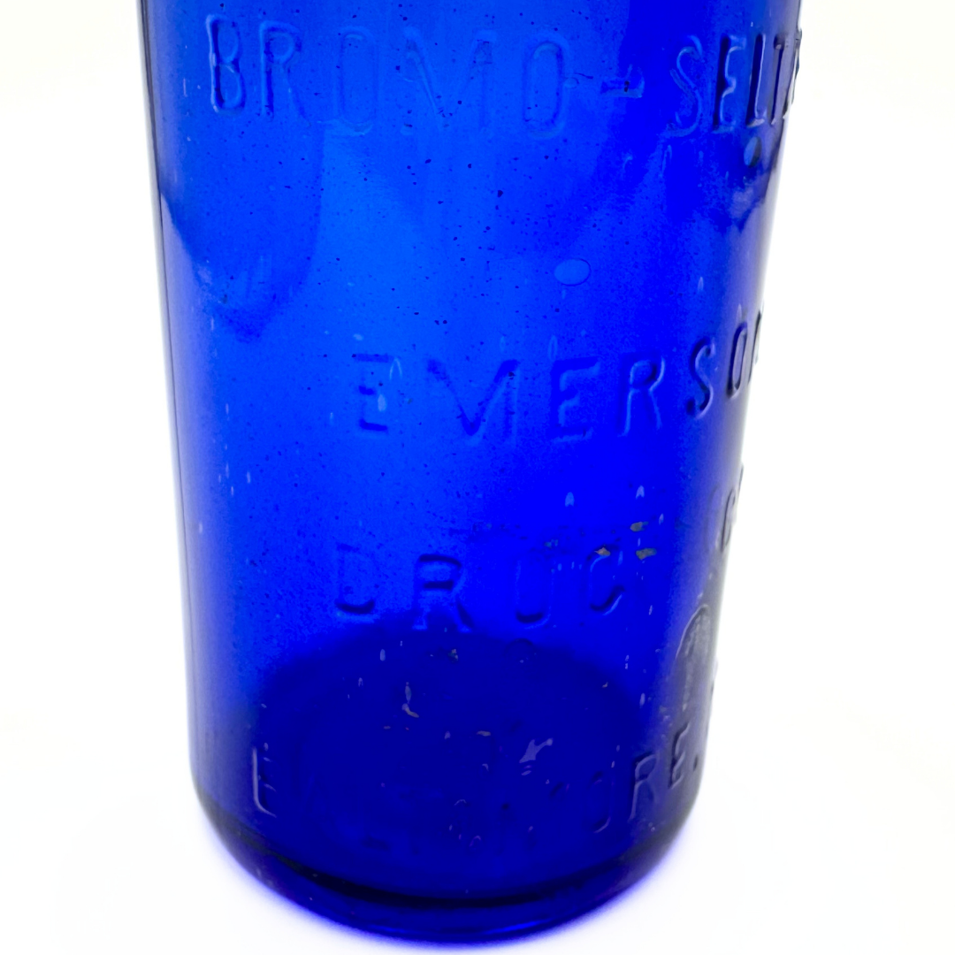 Antique Bromo Seltzer Cobalt Blue Glass Bottle