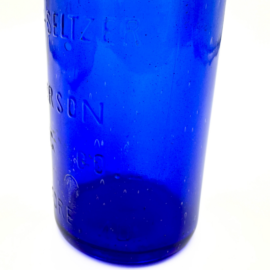 Antique Bromo Seltzer Cobalt Blue Glass Bottle