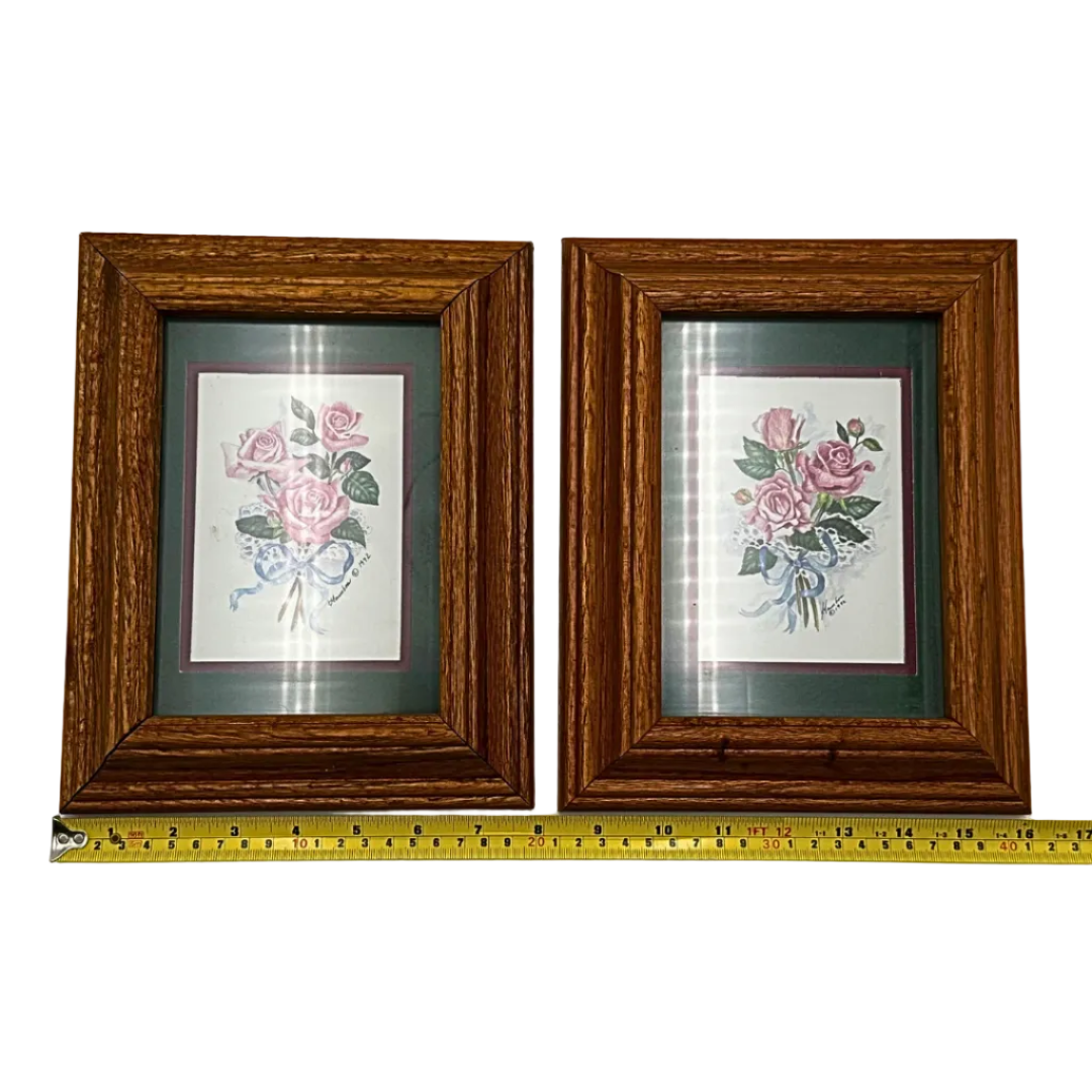 Robert F. Hamblen 1992 Pink Rose Framed Print Set
