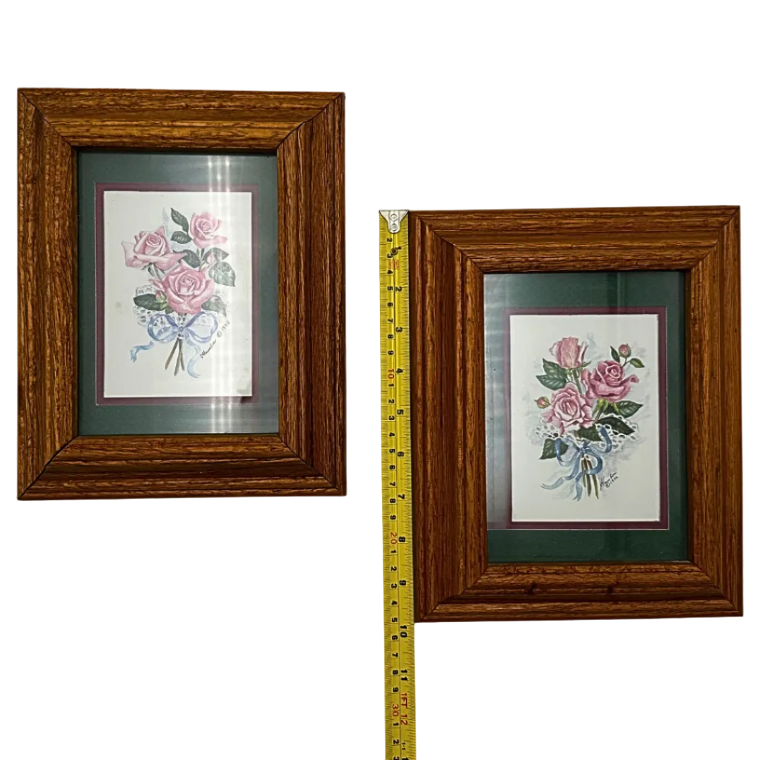 Robert F. Hamblen 1992 Pink Rose Framed Print Set