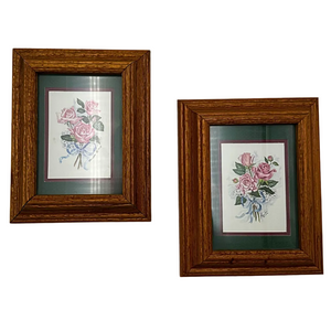 Robert F. Hamblen 1992 Pink Rose Framed Print Set