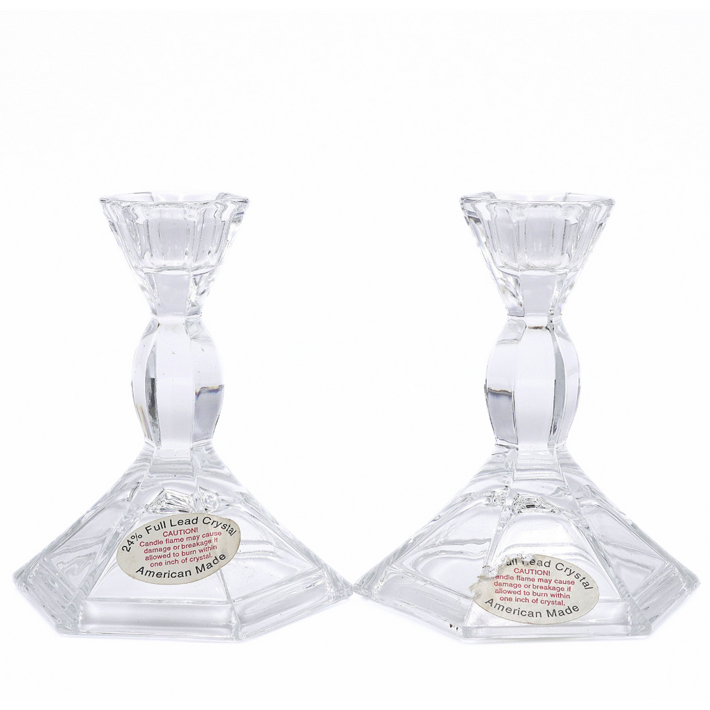 American 24% Lead Crystal Candlesticks