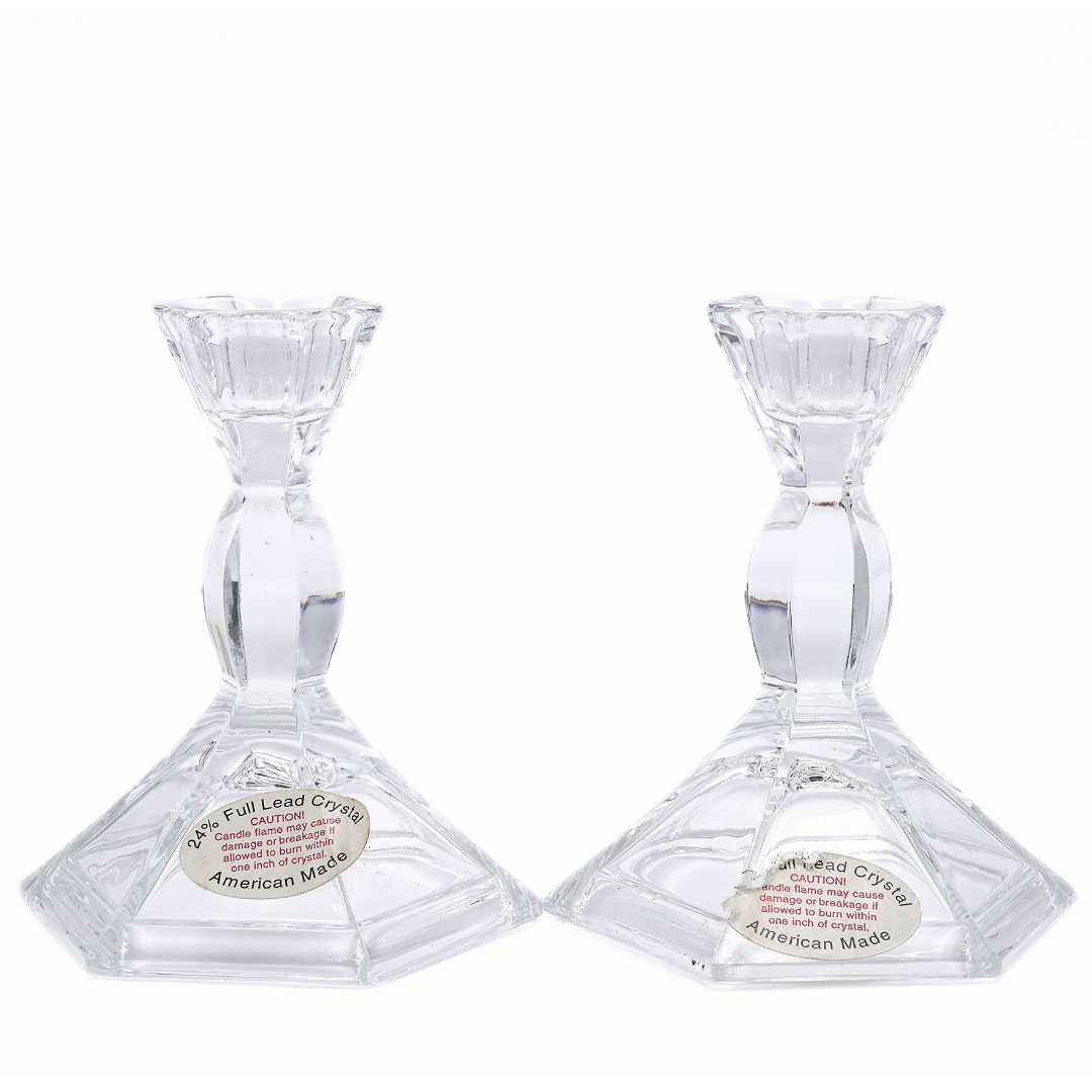 American 24% Lead Crystal Candlesticks