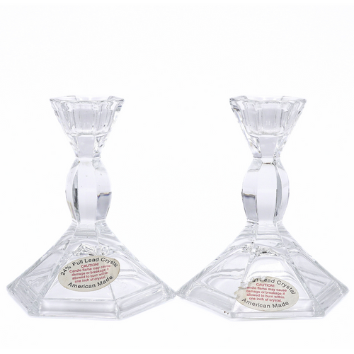 American 24% Lead Crystal Candlesticks