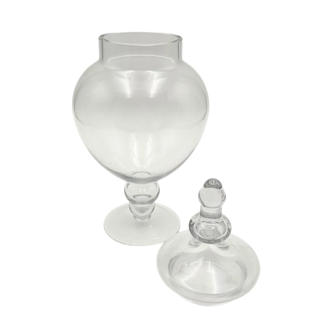 Clear Glass Pedestal Apothecary Jar with Lid