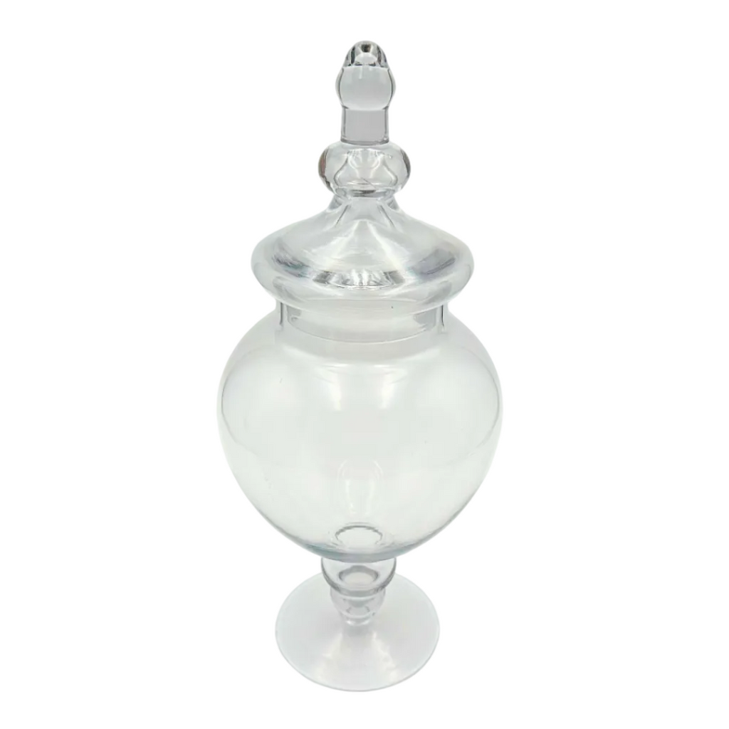 Clear Glass Pedestal Apothecary Jar with Lid