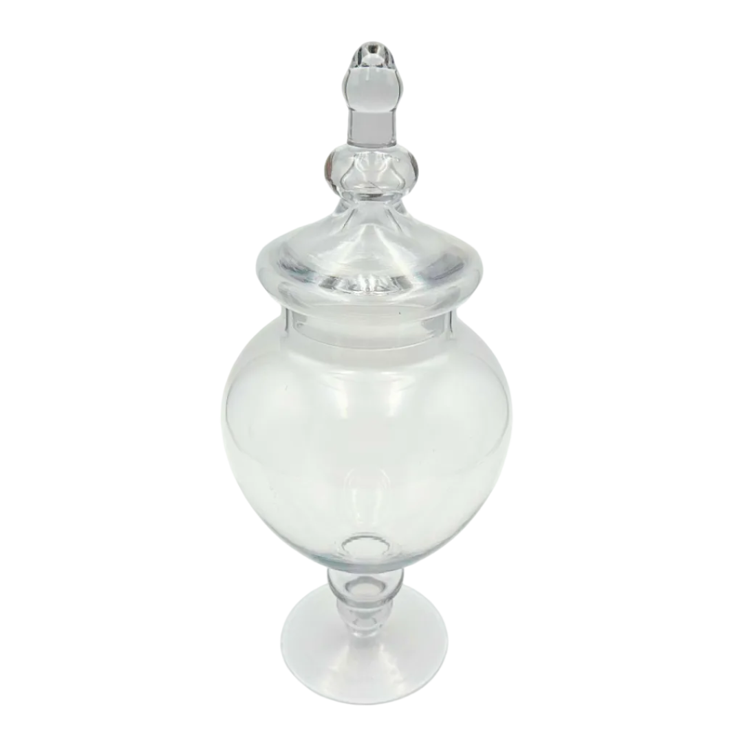 Clear Glass Pedestal Apothecary Jar with Lid