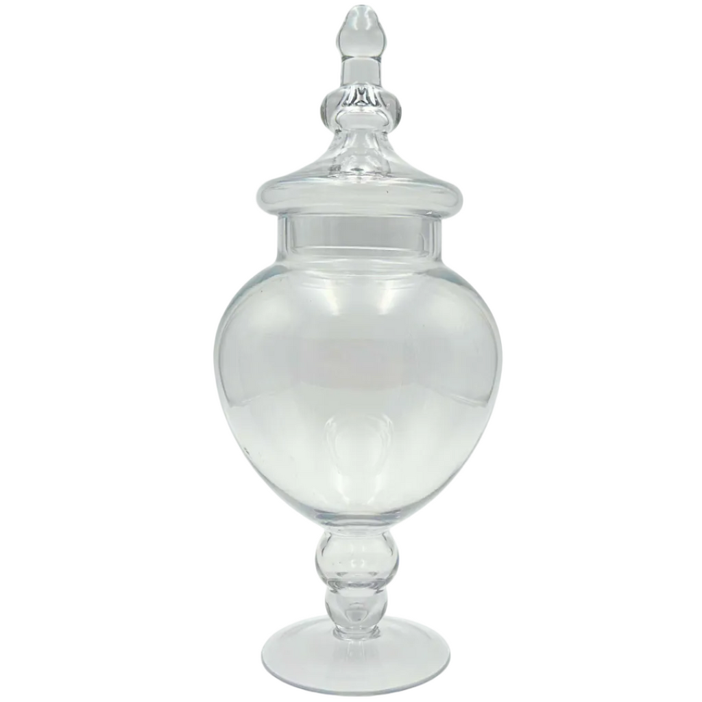 Clear Glass Pedestal Apothecary Jar with Lid