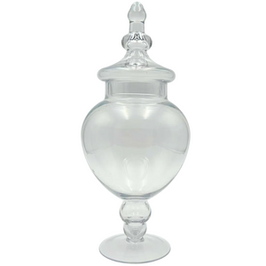 Clear Glass Pedestal Apothecary Jar with Lid