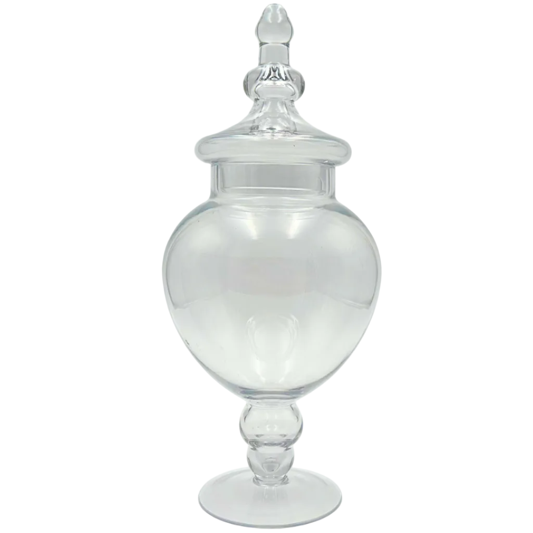 Clear Glass Pedestal Apothecary Jar with Lid