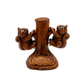 Vintage Florida Ceramic Squirrel Salt & Pepper Shakers with Tree Stand