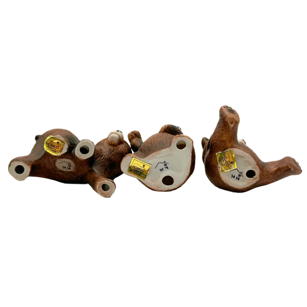 HOMCO Bear Cub Figurines Set of 3