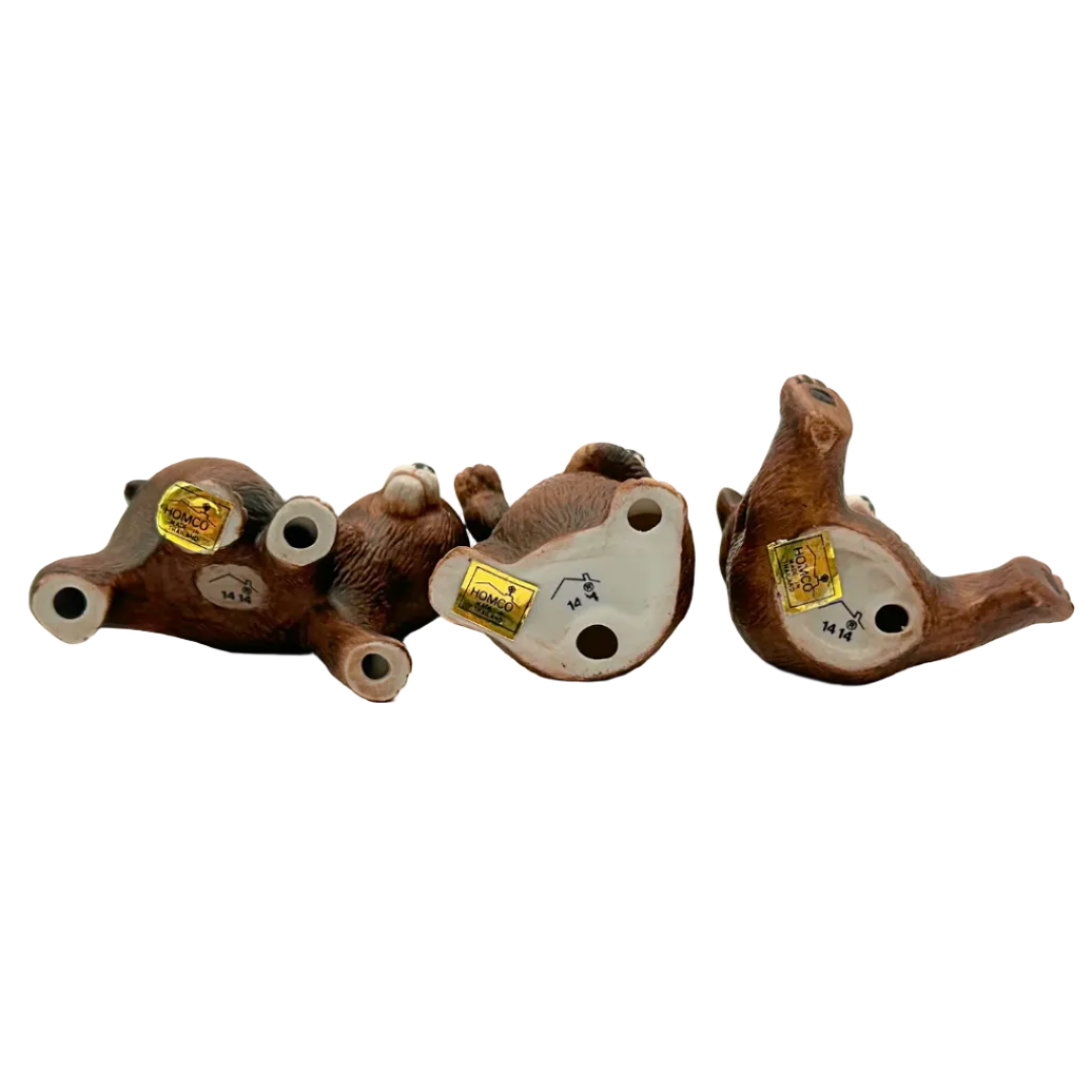 HOMCO Bear Cub Figurines Set of 3