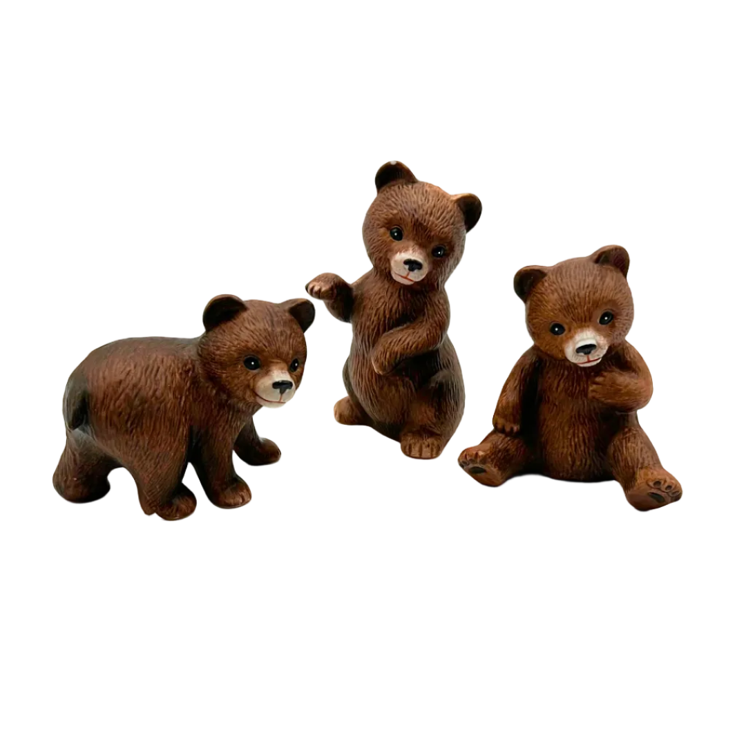 HOMCO Bear Cub Figurines Set of 3