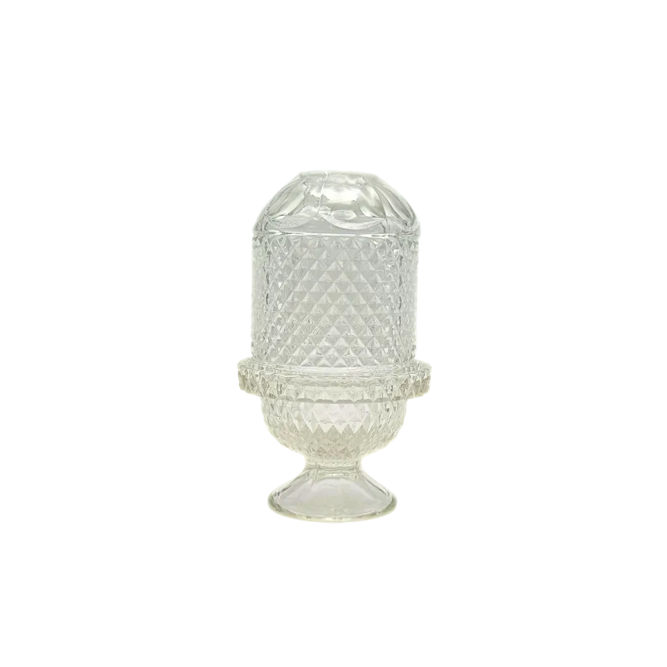 Viking Glass Clear Diamond Point Fairy Lamp