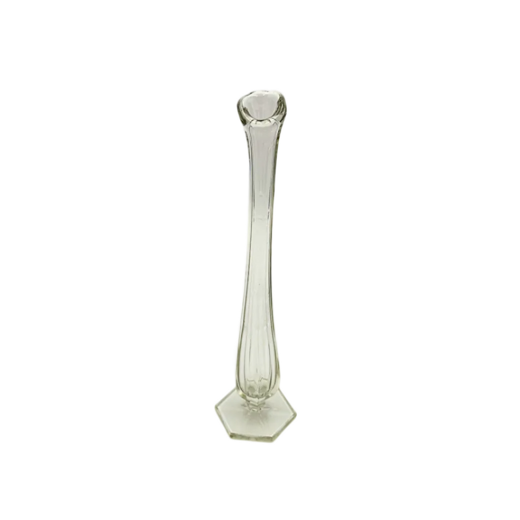 L.E. Smith Clear Swung Glass Bud Vase