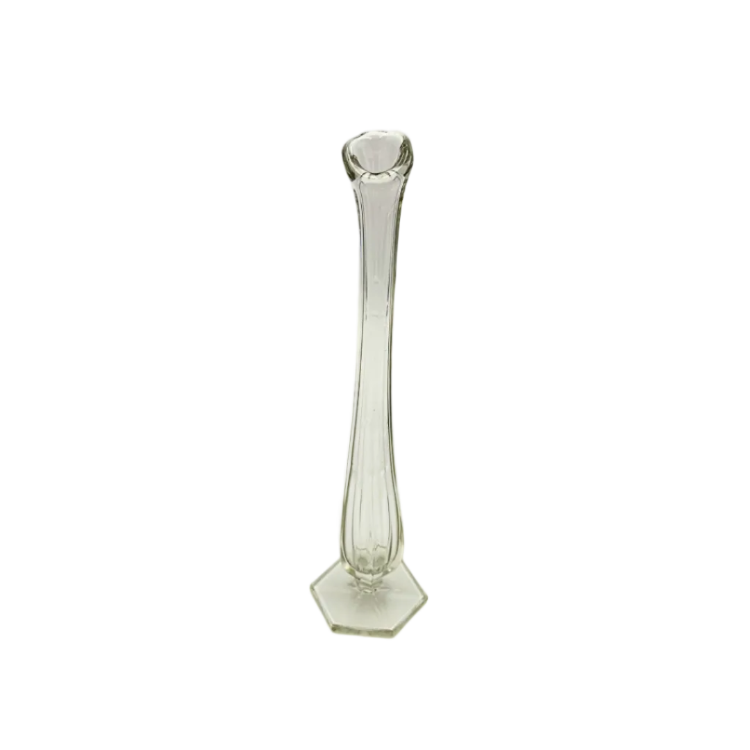 L.E. Smith Clear Swung Glass Bud Vase