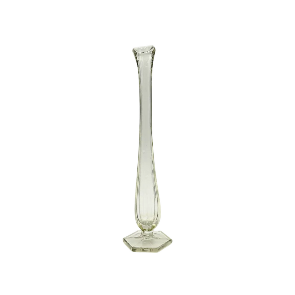 L.E. Smith Clear Swung Glass Bud Vase