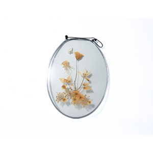Pressed Flower Glass Wall Hanging Oval Botanical Suncatcher