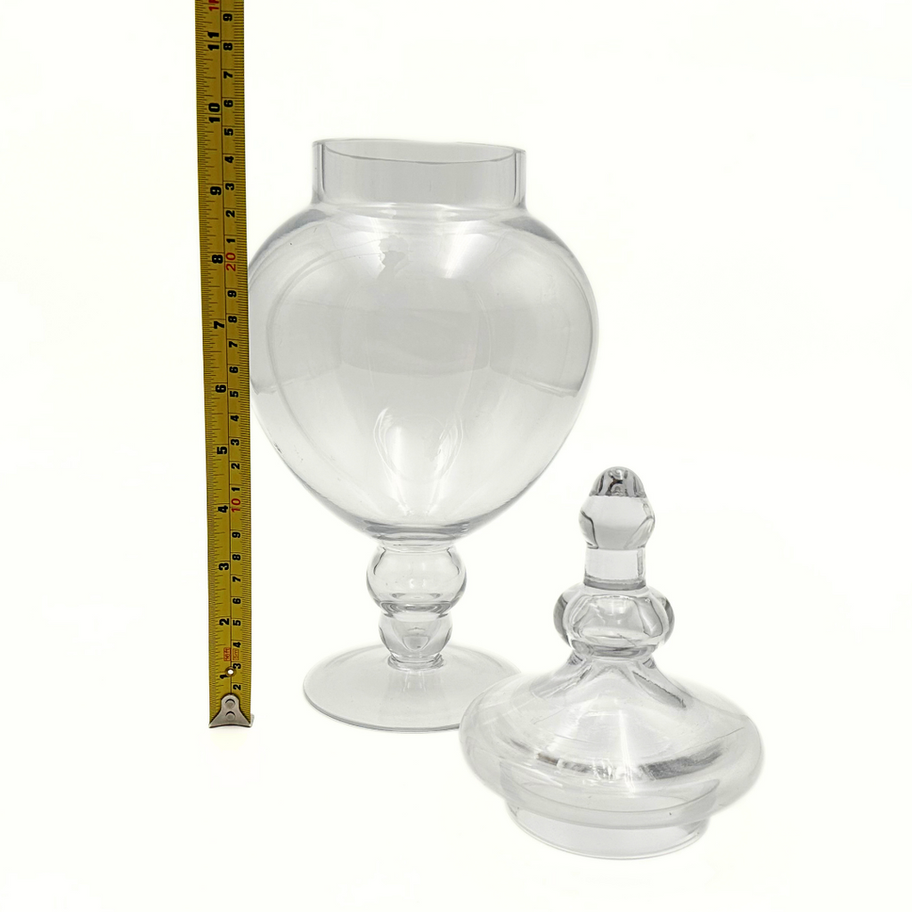 Clear Glass Pedestal Apothecary Jar with Lid