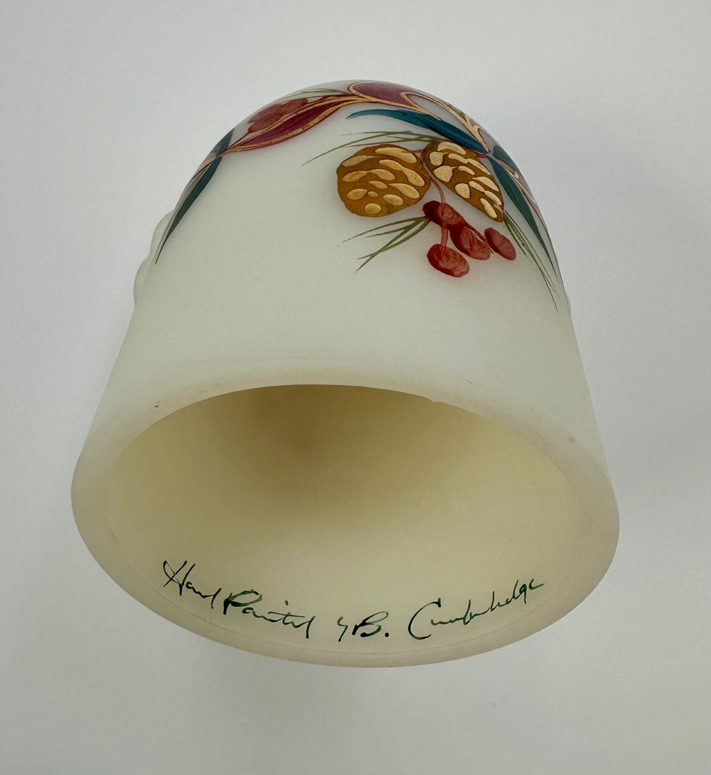 Fenton Hand Painted Fairy Lamp Signed with Original Box