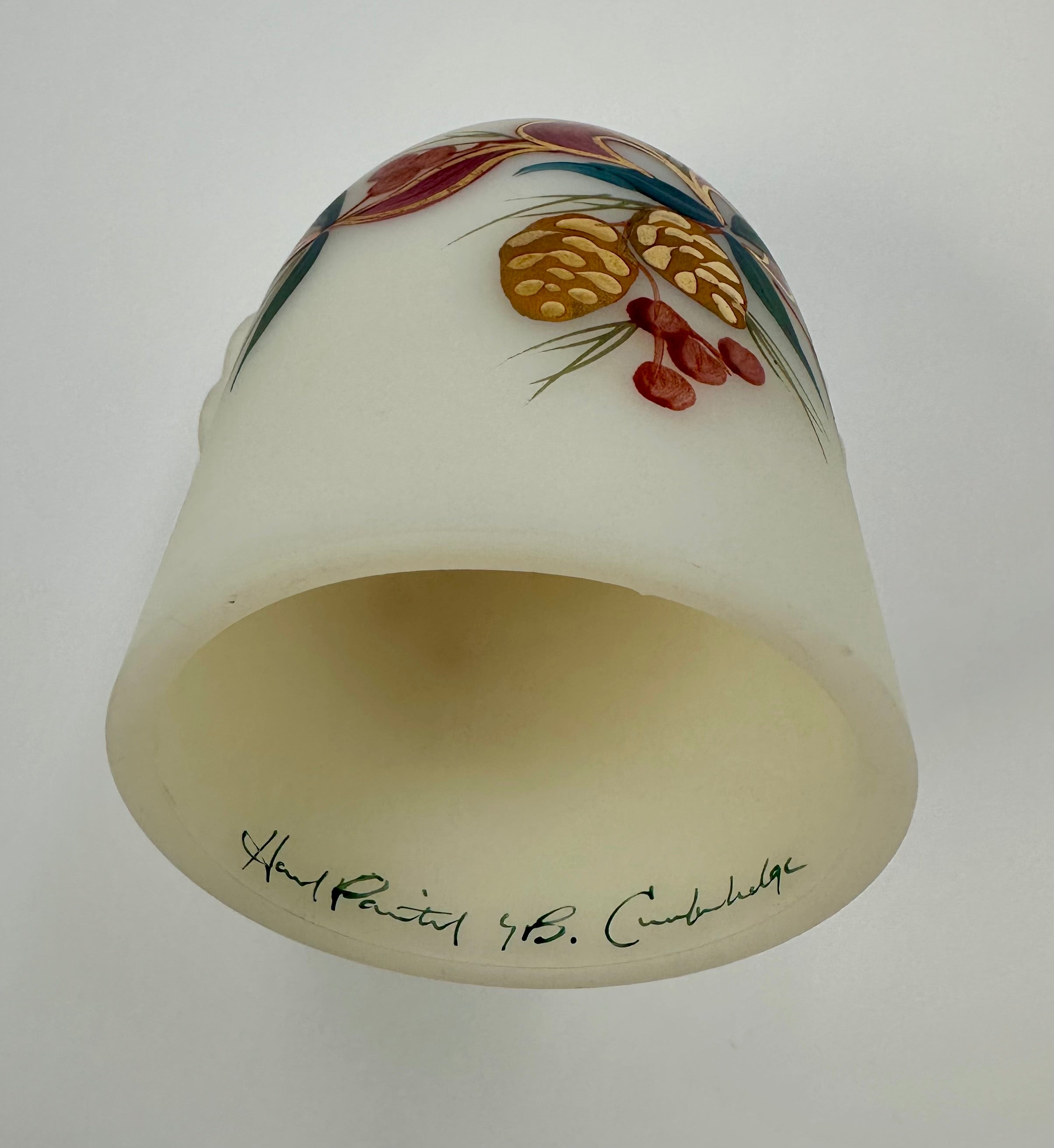 Vintage Fenton Hand Painted Fairy Lamp Signed with Original Box