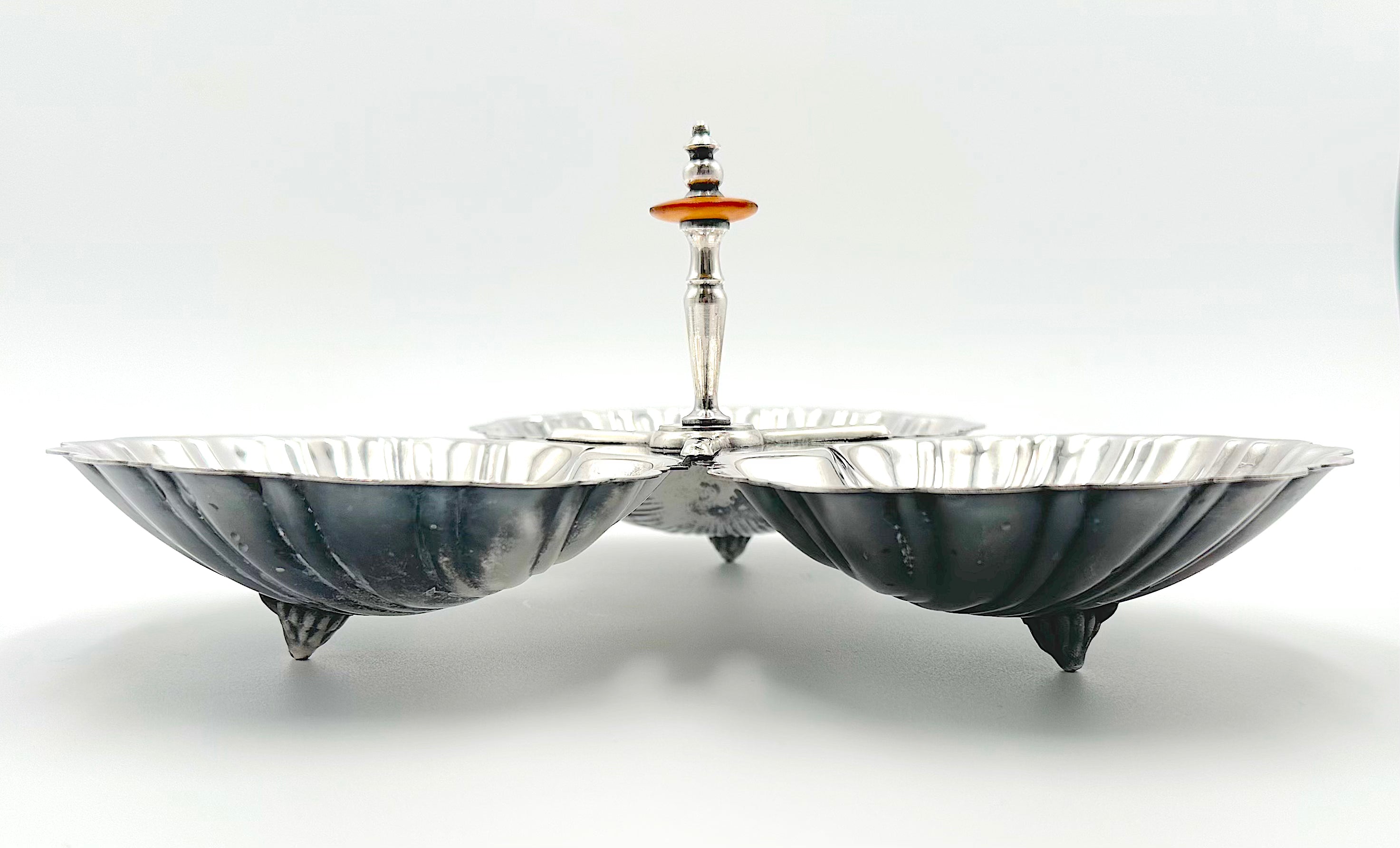 International Silverplate Divided Seashell Serving Dish