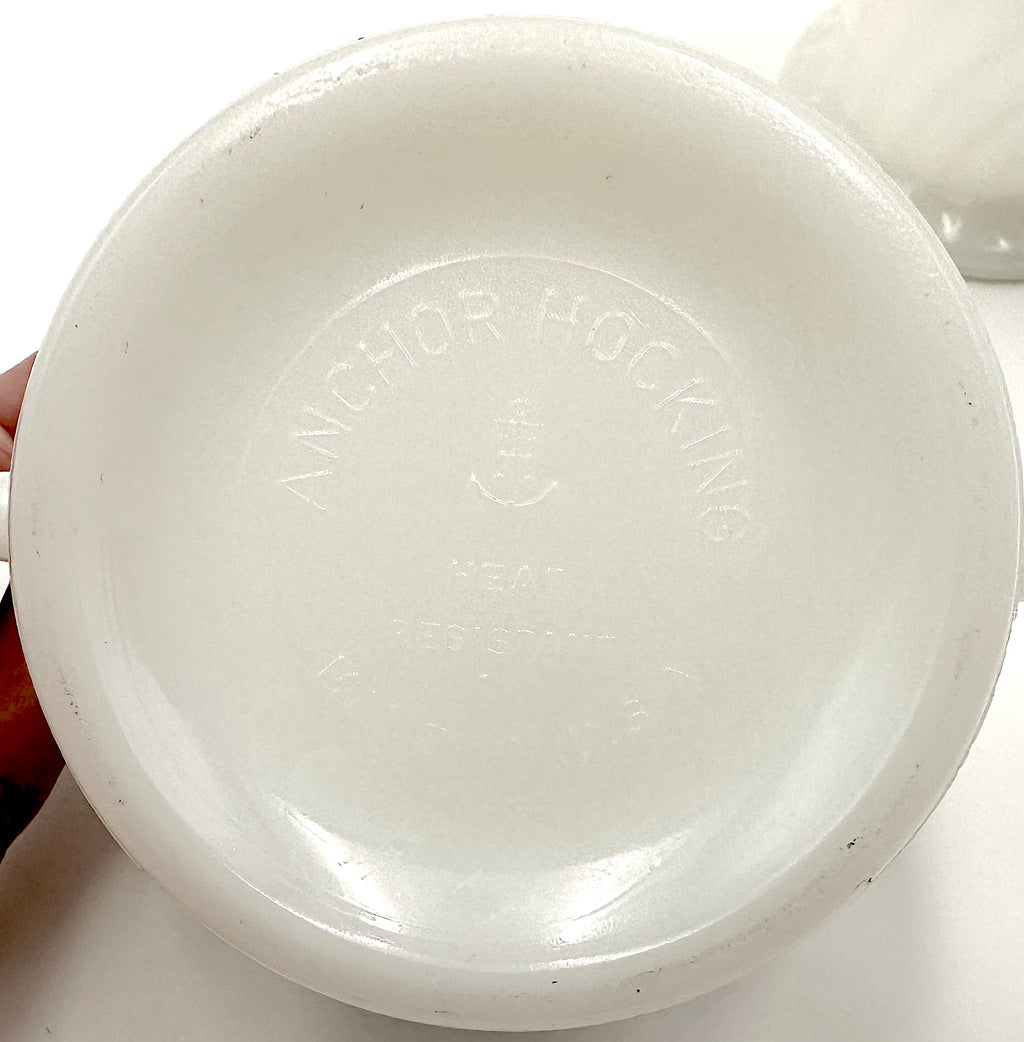 Anchor Hocking Fire-King Milk Glass Sugar and Creamer Set