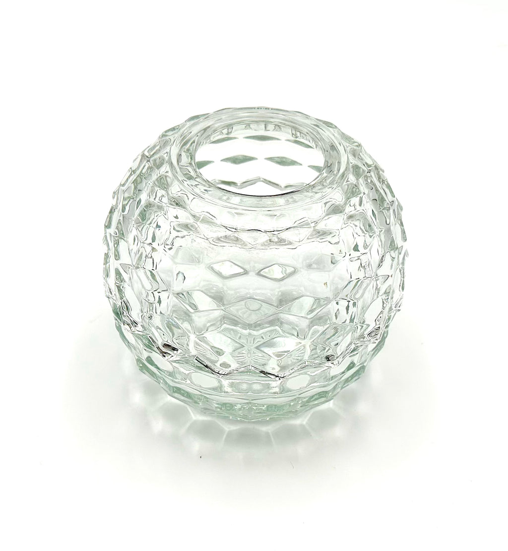 Homco Glass Fairy Lamp Clear Diamond Pattern