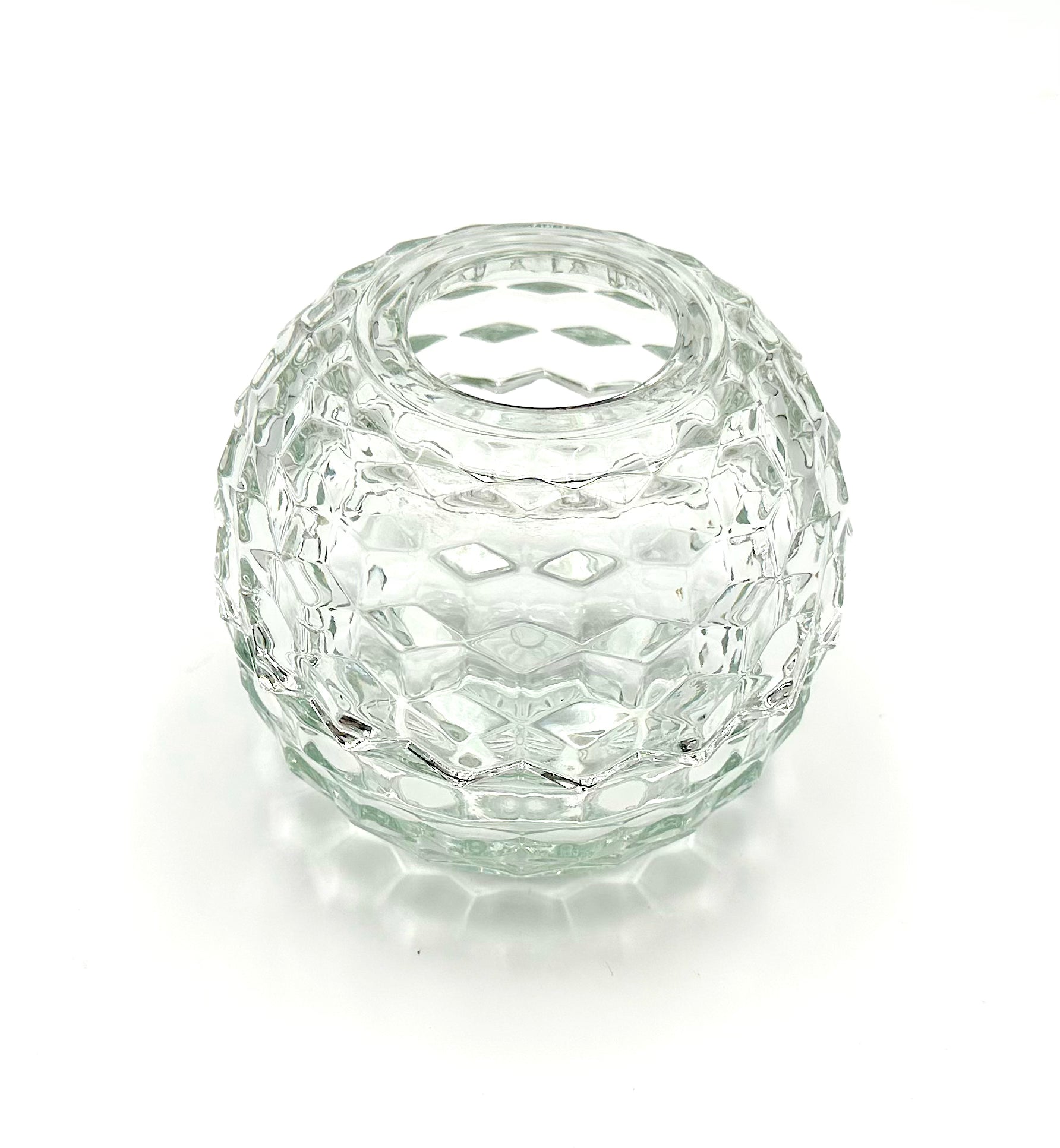 Homco Glass Fairy Lamp Clear Diamond Pattern