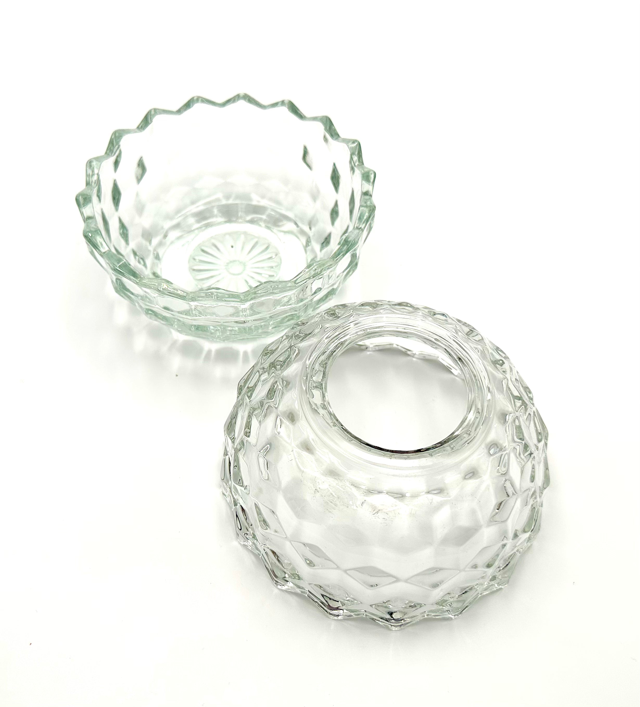 Homco Glass Fairy Lamp Clear Diamond Pattern