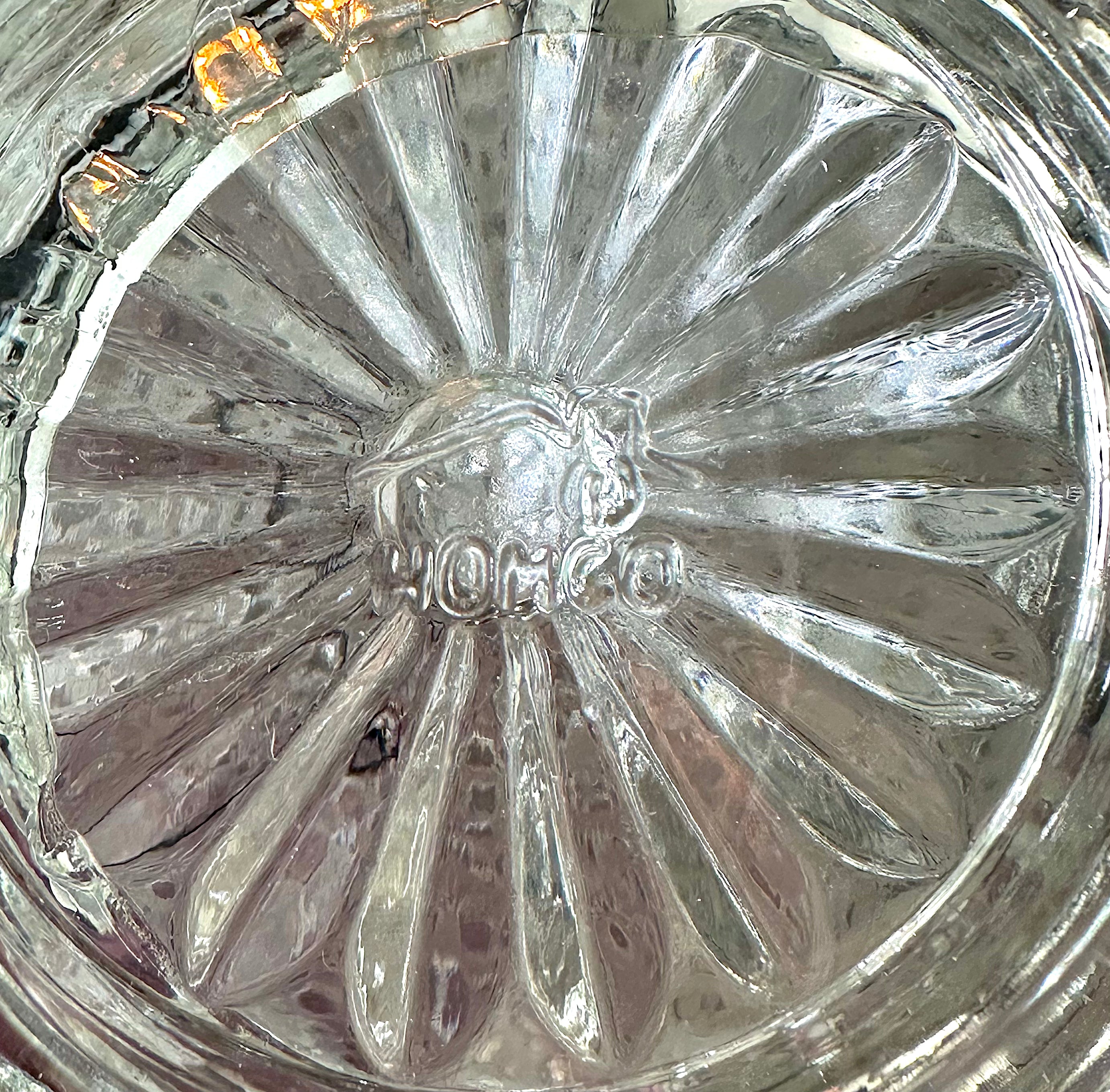 Homco Glass Fairy Lamp Clear Diamond Pattern