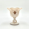Westmoreland Hand Painted Almond Milk Glass Compote Pedestal Dish