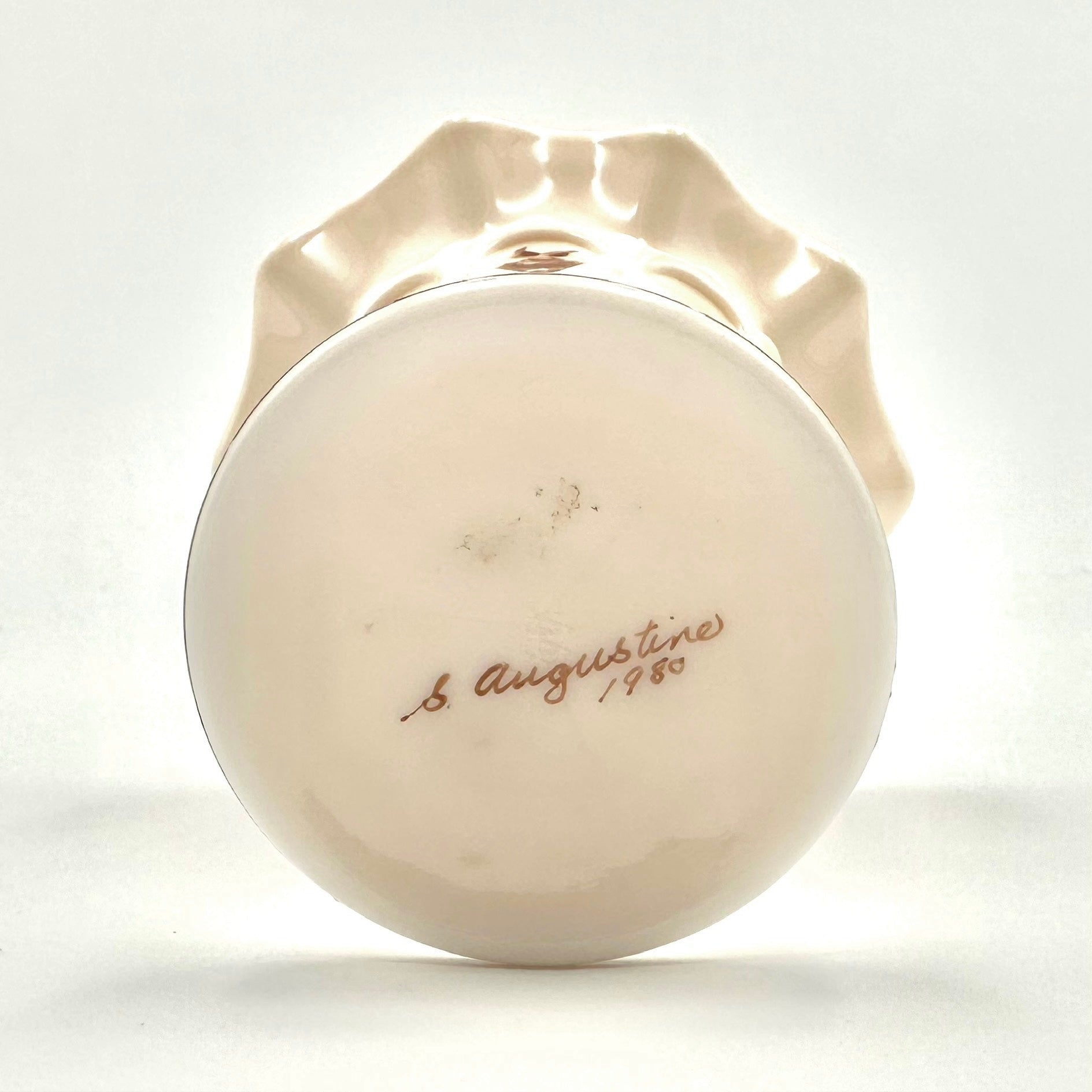 Westmoreland Hand Painted Almond Milk Glass Compote Pedestal Dish