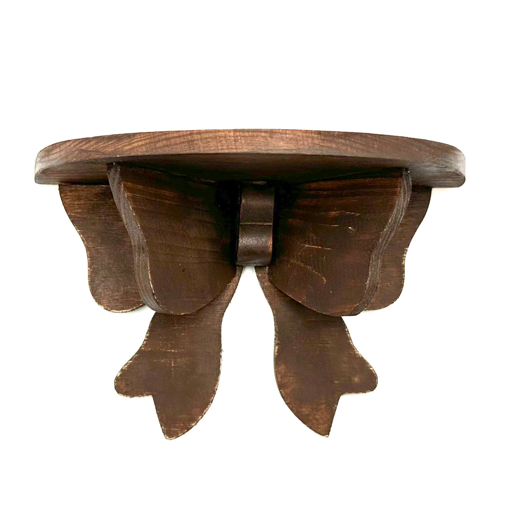 Vintage Wooden Bow Wall Shelf